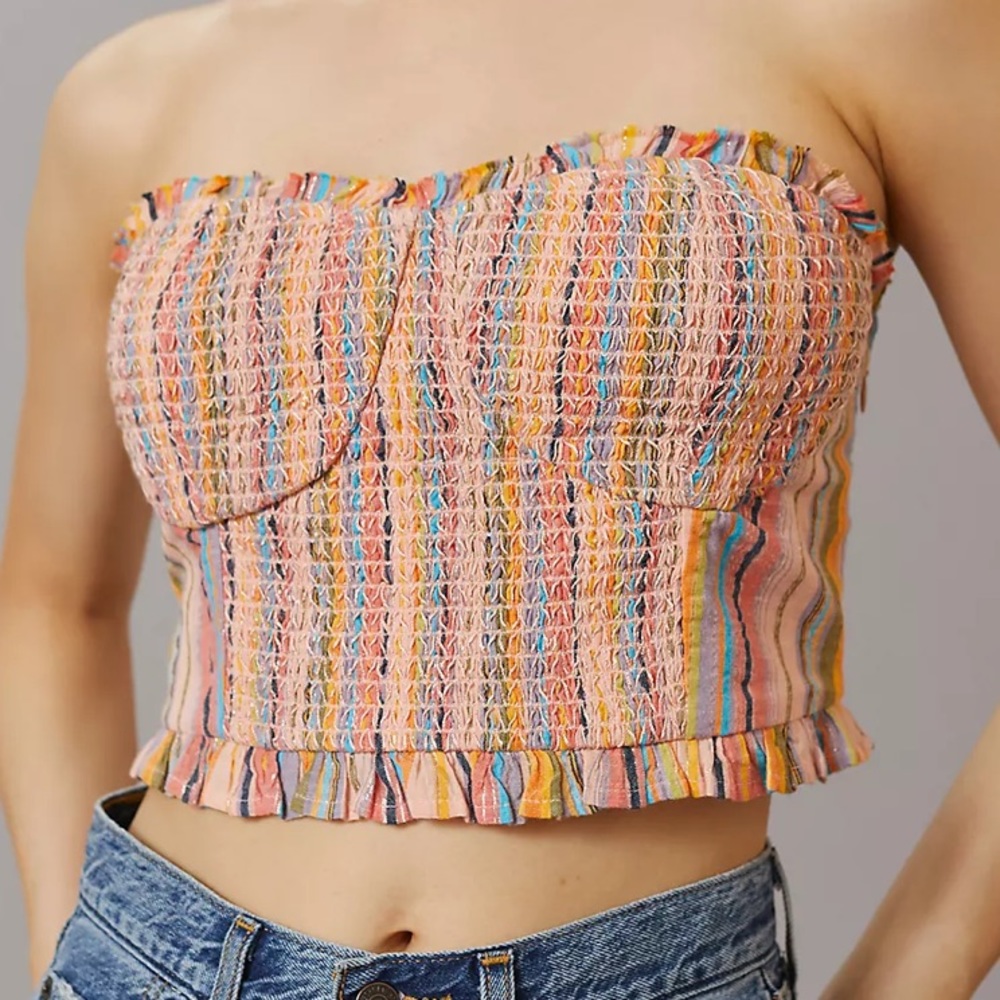 💓 Anthropologie Rainbow Crop Top
